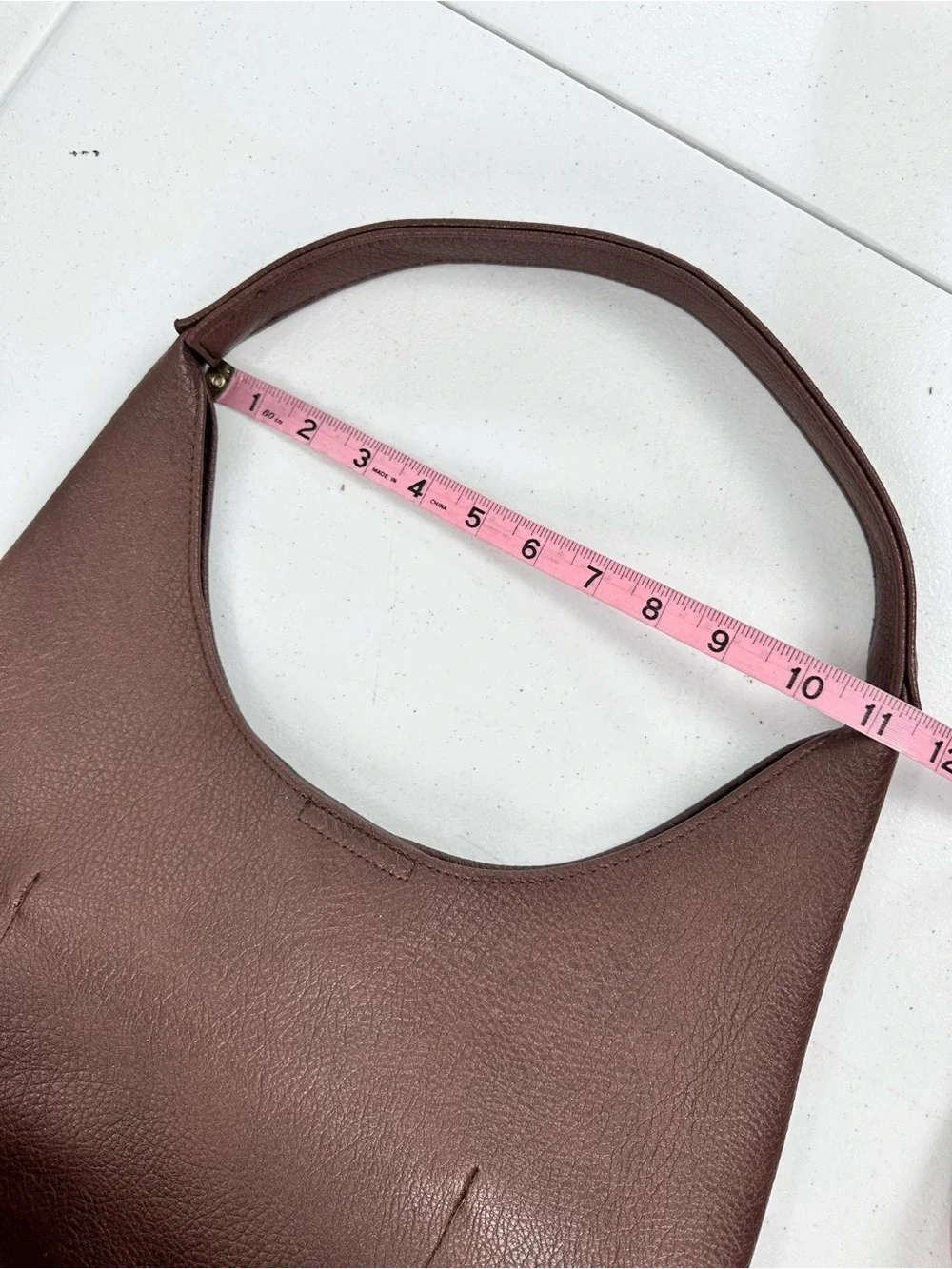Hoxis Soft Vegan Leather Hobo Bag Coffee Brown Minimalist Shoulder Tote